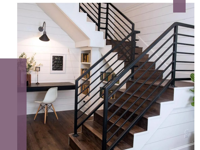 Перила для лестницы в доме в Лесне от 7536 руб. — ПРОЛЁТ-Лсн