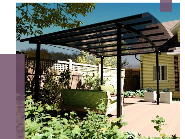 Навесы для террасы в Лесне от 13254 руб. под ключ | ПРОЛЁТ-Лсн