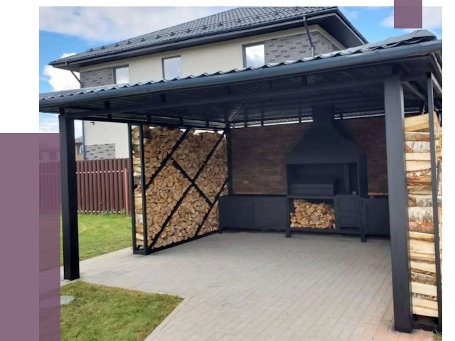 Навесы для барбекю в Лесне от 12942 руб. под ключ | ПРОЛЁТ-Лсн