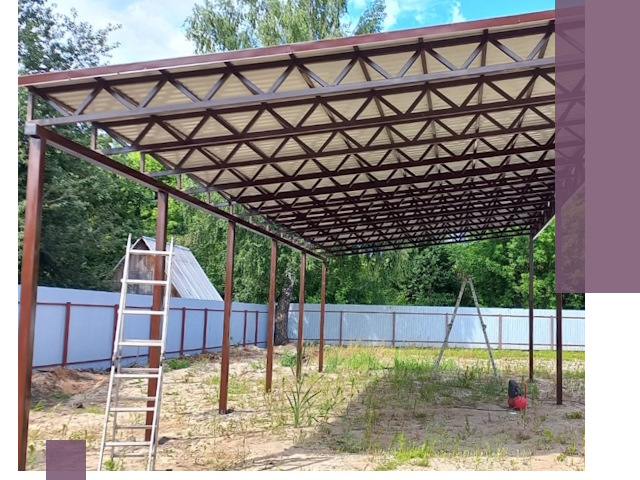 Односкатные навесы под ключ в Лесне — изготовление и монтаж