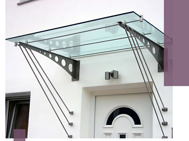 Козырьки над входом под ключ в Лесне — изготовление и монтаж