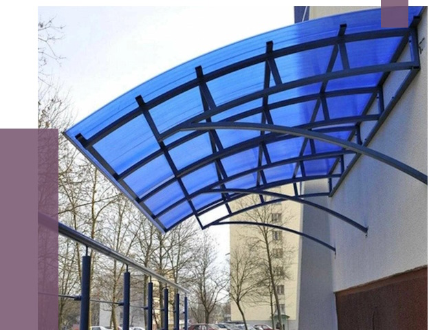 Козырьки из поликарбоната в Лесне от 4366 руб. под ключ | ПРОЛЁТ-Лсн