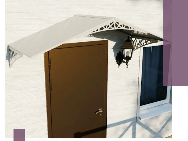 Металлические козырьки на входы и террасы в Лесне