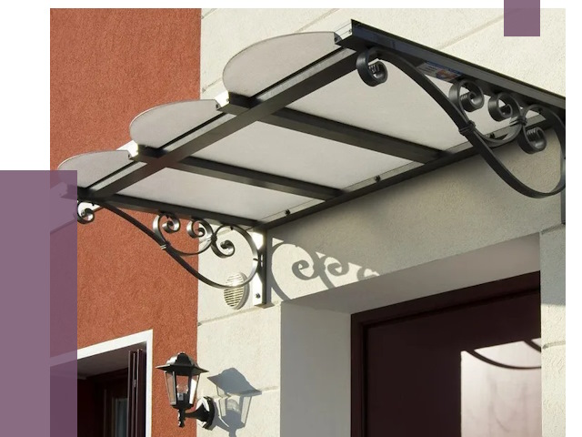 Односкатные козырьки в Лесне от 8524 руб.  | ПРОЛЁТ-Лсн