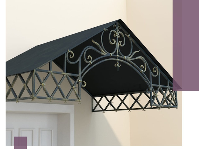 Двускатные металлические козырьки под ключ в Лесне